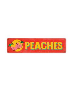 Peaches, Food and Drink, Metal Sign, 20 X 5 Inches