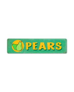 Pears, Food and Drink, Metal Sign, 20 X 5 Inches