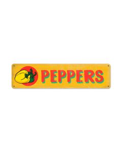 Peppers, Food and Drink, Metal Sign, 20 X 5 Inches