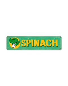 Spinach, Food and Drink, Metal Sign, 20 X 5 Inches
