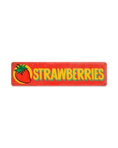 Strawberries, Food and Drink, Metal Sign, 20 X 5 Inches