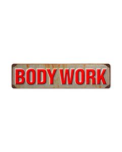 Body Work, Automotive, Metal Sign, 20 X 5 Inches
