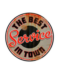 Best Service, Automotive, Round Metal Sign, 28 X 28 Inches