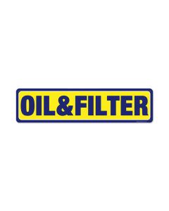 Oil Filter, Automotive, Metal Sign, 20 X 5 Inches