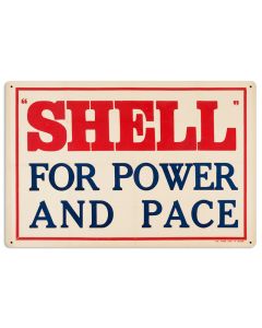 Power Pace, Licensed Products/Shell, SATIN METAL SIGN , 24 X 16 Inches