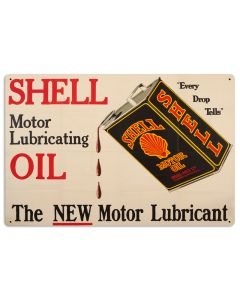 Motor Lubricating Oil, Licensed Products/Shell, Metal Sign, 24 X 16 Inches