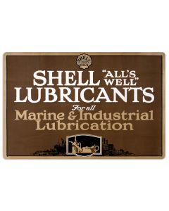 Marine Industrial Lubrication, Licensed Products/Shell, Metal Sign, 24 X 16 Inches