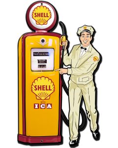 Gas Attendant, Licensed Products/Shell, PLASMA, 18 X 30 Inches