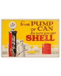 Pump Can, Licensed Products/Shell, Metal Sign, 24 X 16 Inches