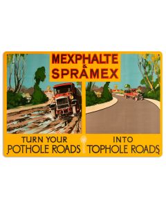 Pothole Roads, Licensed Products/Shell, Metal Sign, 24 X 16 Inches