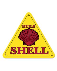 Huile Shell Triangle, Featured Artists/Shell, SATIN TRIANGLE METAL SIGN , 15 X 16 Inches