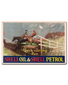 Quick Starting Jockies, Featured Artists/Shell, SATIN METAL SIGN , 16 X 24 Inches