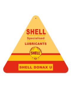 Shell Specialized Lubricants, Featured Artists/Shell, SATIN TRIANGLE METAL SIGN , 15 X 16 Inches