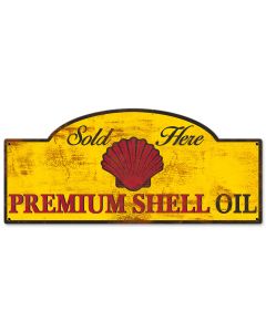 Sold Here Premium Shell Oil Grunge, Featured Artists/Shell, Satin, 17 X 7 Inches