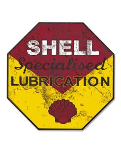 Shell Specialized Grunge, Featured Artists/Shell, SATIN STOP SIGN , 28 X 28 Inches
