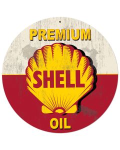 Red Premium Shell Oil Grunge, Featured Artists/Shell, Satin, 28 X 28 Inches