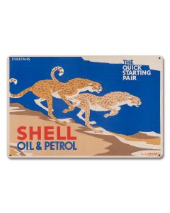 The Quick Starting Pair Shell Oil Cheetahs, Featured Artists/Shell, Satin, 18 X 12 Inches
