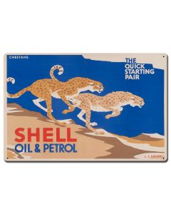 The Quick Starting Pair Shell Oil Cheetahs, Featured Artists/Shell, Satin, 24 X 16 Inches