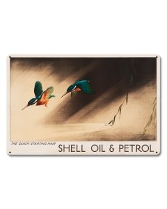 The Quick Starting Pair Shell Oil Hummingbirds, Featured Artists/Shell, Satin, 18 X 12 Inches