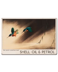 The Quick Starting Pair Shell Oil Hummingbirds, Featured Artists/Shell, Satin, 36 X 24 Inches