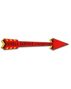 Shell Service Station Here Arrow Grunge, Featured Artists/Shell, Plasma, 28 X 5 Inches