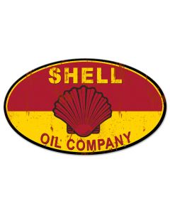 Shell Oil Company Grunge, Featured Artists/Shell, Oval, 24 X 14 Inches