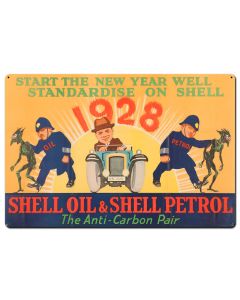 Shell Oil Petrol Fight Carbon Anti-Carbon Pair, Featured Artists/Shell, Satin, 36 X 24 Inches