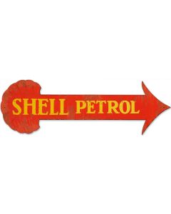 Shell Petrol Arrow Grunge, Featured Artists/Shell, Plasma, 31 X 11 Inches