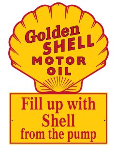 Golden Shell Motor Oil Fill Up With Shell From The Pump, Featured Artists/Shell, Plasma, 22 X 15 Inches