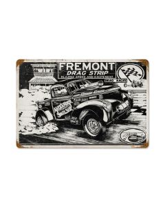 Freemont Drag Strip, Automotive, Vintage Metal Sign, 12 X 18 Inches