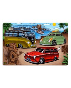 VW TIKI LEAKY, Licensed Products/Pro Street Diecast, SATIN METAL SIGN, 18 X 12 Inches
