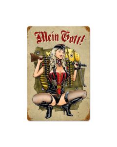 Gunner Girl, Axis Military, Vintage Metal Sign, 12 X 18 Inches