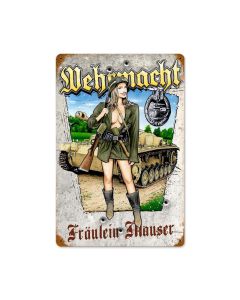 Wehrmacht, Axis Military, Vintage Metal Sign, 12 X 18 Inches