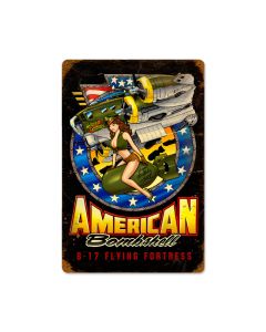 American Bombshell, Allied Military, Vintage Metal Sign, 12 X 18 Inches