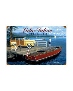 Lake Tahoe Woodies, Automotive, Vintage Metal Sign, 24 X 16 Inches