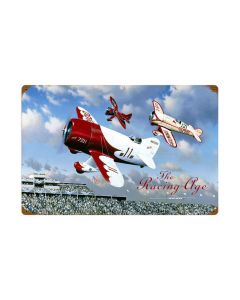The Racing Age, Aviation, Vintage Metal Sign, 24 X 16 Inches