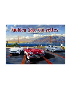 Golden Gate Corvettes, Automotive, Metal Sign, 36 X 24 Inches