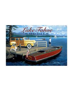 Lake Tahoe Woodies, Automotive, Metal Sign, 36 X 24 Inches