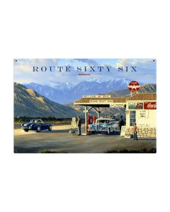 Route 66, Automotive, Metal Sign, 36 X 24 Inches