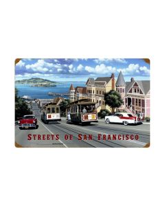 San Francisco Streets, Automotive, Vintage Metal Sign, 24 X 16 Inches