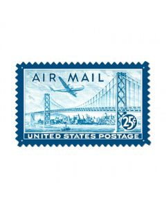Air Mail San Fran, Aviation, Custom Metal Shape, 24 X 15 Inches