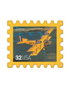Jenny Plane, Aviation, Stamp Metal Sign, 16 X 13 Inches