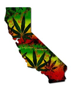 California Dreaming Marijuana Cannabis Metal Sign